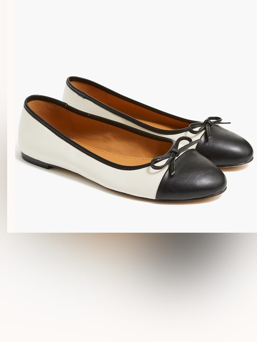 NEW J Crew Black White Captoe Ballet Flats Size 9 Two Tone Cap Toe Slipon 9